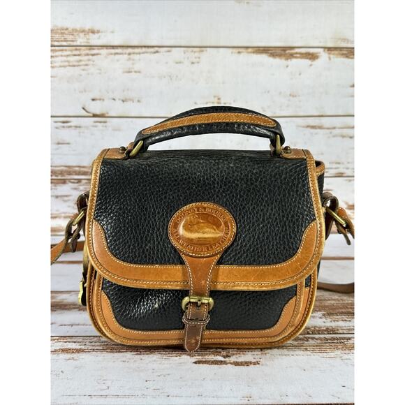 Dooney and Bourke Handbags - Vintage Dooney & Bourke AWL Rare Surrey Carrier Satchel Crossbody 90’s Handle